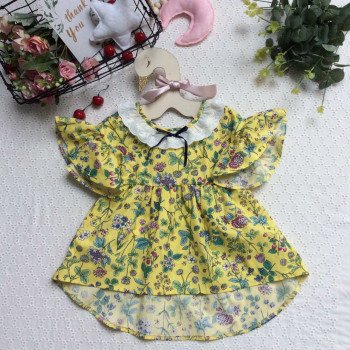 váy vạt lệch ren cổ size 2-6